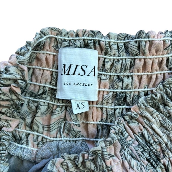 Misa Los Angeles Smocked Off The Shoulder Ruffle Floral Ruched Dress Womem’s XS - Picture 3 of 15